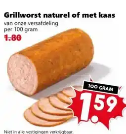 Coop Grillworst naturel of met kaas aanbieding