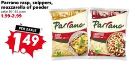 Coop Parrano rasp, snippers, mozzarella of poeder aanbieding