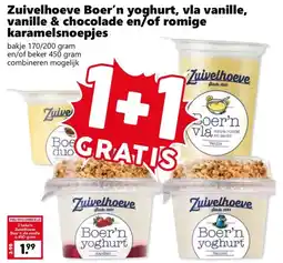 Coop Zuivelhoeve Boer'n yoghurt, vla vanille, vanille & chocolade en/of romige karamelsnoepjes aanbieding