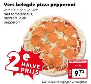 Coop Vers belegde pizza pepperoni aanbieding
