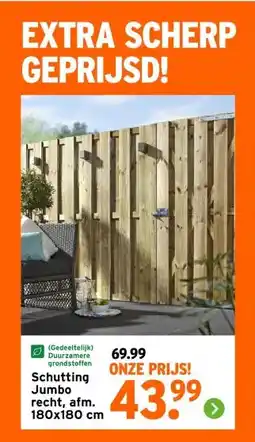 GAMMA Schutting Jumbo recht, afm. aanbieding