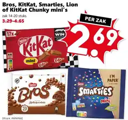 Coop Bros, KitKat, Smarties, Lion of KitKat Chunky mini's aanbieding