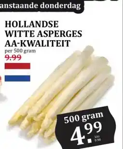 Coop HOLLANDSE WITTE ASPERGES AA-KWALITEIT aanbieding