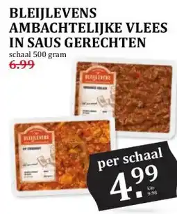 Coop BLEIJLEVENS AMBACHTELIJKE VLEES IN SAUS GERECHTEN aanbieding