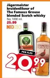 Coop Jägermeister kruidenlikeur of The Famous Grouse blended Scotch whisky aanbieding
