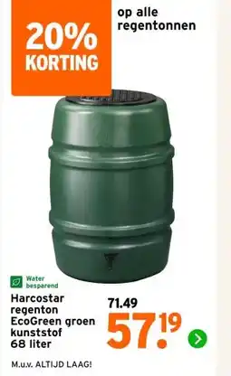 GAMMA Harcostar regenton EcoGreen groen kunststof aanbieding