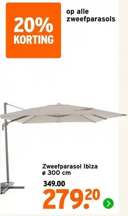GAMMA Zweefparasol Ibiza aanbieding