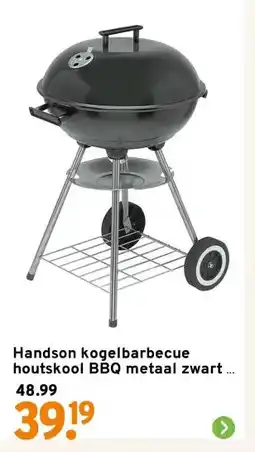 GAMMA Handson kogelbarbecue houtskool BBQ metaal zwart Ø 43 cm aanbieding