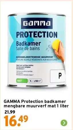 GAMMA GAMMA Protection badkamer mengbare muurverf mat 1 liter aanbieding