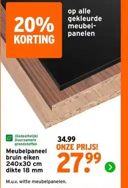 GAMMA Meubelpaneel bruin eiken aanbieding