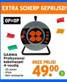 GAMMA GAMMA Professional kabelhaspel 4-voudig aanbieding