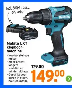 GAMMA Makita LXT klopboor- machine aanbieding