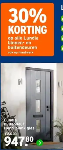 GAMMA Lundia buitendeur Henri blank glas aanbieding