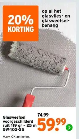 GAMMA Glasweefsel voorgeschilderd ruit aanbieding