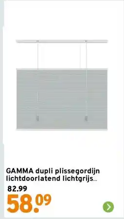 GAMMA GAMMA dupli plissegordijn lichtdoorlatend lichtgrijs (kleurnr. 6006) 60x180 cm (bxh) aanbieding