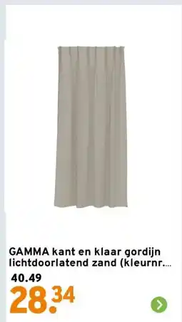 GAMMA GAMMA kant en klaar gordijn lichtdoorlatend zand (kleurnr. 1382) 140x270 cm (bxh) aanbieding