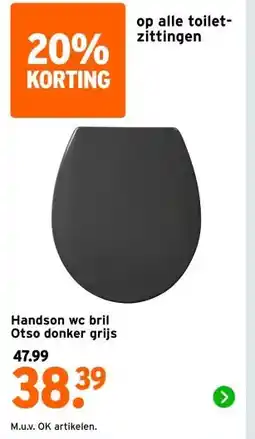 GAMMA Handson wc bril Otso donker grijs aanbieding