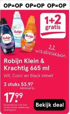 Etos Robijn Klein & Krachtig 665 ml aanbieding