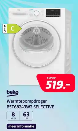 Electroworld Beko B5T68243W2 SELECTIVE aanbieding