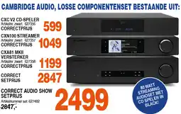 Correct CAMBRIDGE AUDIO, LOSSE COMPONENTENSET aanbieding