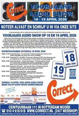 Correct VOORJAARS AUDIO SHOW OP 18 EN 19 APRIL 2026 aanbieding