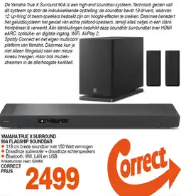 Correct YAMAHA TRUE X SURROUND 90A FLAGSHIP SOUNDBAR aanbieding