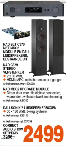 Correct NAD SET C370 MET MDC2 MODULE EN DALI LUIDSPREKERS aanbieding