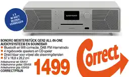 Correct SONORO MEISTERSTÜCK GEN2 ALL-IN-ONE AUDIOYSYSTEEM EN SOUNDBAR aanbieding