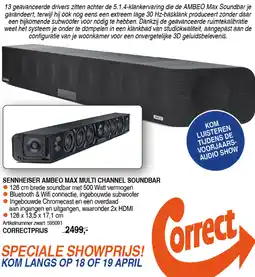 Correct SENNHEISER AMBEO MAX MULTI CHANNEL SOUNDBAR aanbieding