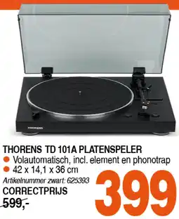 Correct THORENS TD 101A PLATENSPELER aanbieding