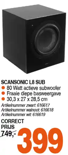 Correct SCANSONIC L8 SUB aanbieding