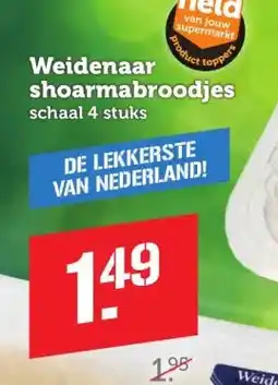 Coop Weidenaar shoarmabroodjes aanbieding