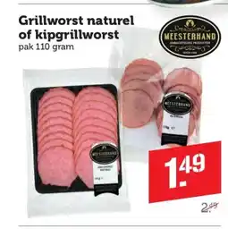 Coop Grillworst naturel of kipgrillworst aanbieding
