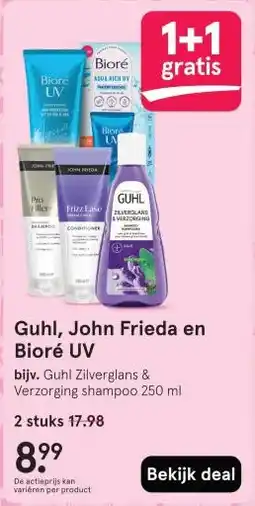 Etos Guhl, John Frieda en Bioré UV aanbieding