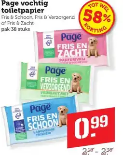 Coop Page vochtig toiletpapier aanbieding