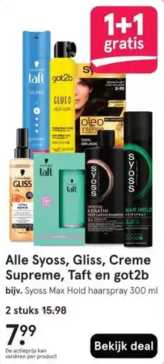 Etos Alle Syoss, Gliss, Creme Supreme, Taft en got2b aanbieding