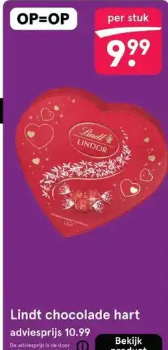 Etos Lindt chocolade hart aanbieding