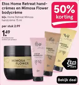 Etos Etos Home Retreat hand- crèmes en Mimosa Flower bodycrème aanbieding