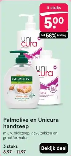 Etos Palmolive en Unicura handzeep aanbieding