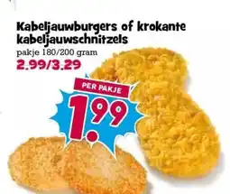 Boon`s Markt Kabeljauwburgers of krokante kabeljauwschnitzels aanbieding