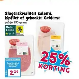 Boon`s Markt Slagerskwaliteit salami. kipfilet of gekookte Gelderse aanbieding