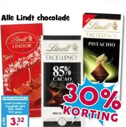 Boon`s Markt Alle Lindt chocolade aanbieding