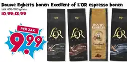 Boon`s Markt Douwe Egberts bonen Excellent of L'OR espresso bonen aanbieding