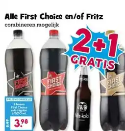 Boon`s Markt Alle First Choice en/of Fritz aanbieding