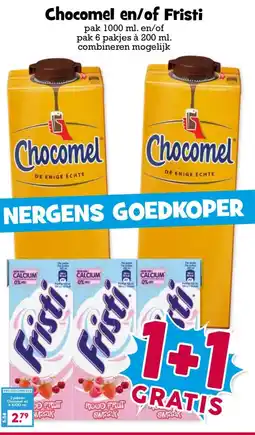 Boon`s Markt Chocomel en/of Fristi aanbieding