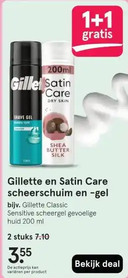 Etos Gillette en Satin Care scheerschuim en -gel aanbieding