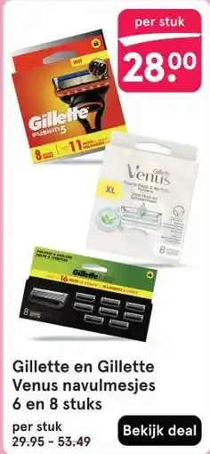 Etos Gillette en Gillette Venus navulmesjes aanbieding