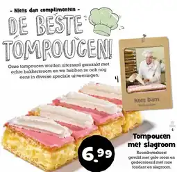 Boon`s Markt Tompoucen met slagroom aanbieding