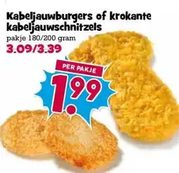 Boon`s Markt Kabeljauwburgers of krokante kabeljauwschnitzels aanbieding