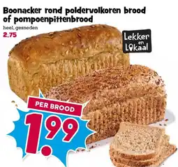 Boon`s Markt Boonacker rond poldervolkoren brood of pompoenpittenbrood aanbieding